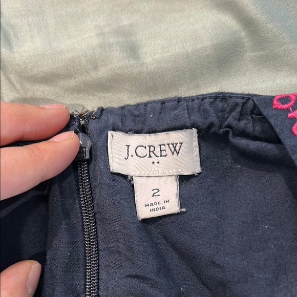 J. Crew Navy and Pink Embroidered Midi Sundress Size XS/S - Picture 5 of 6